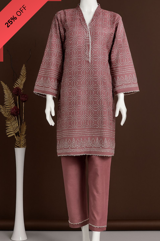 Rosewood Elegance – Printed  Kurta Set