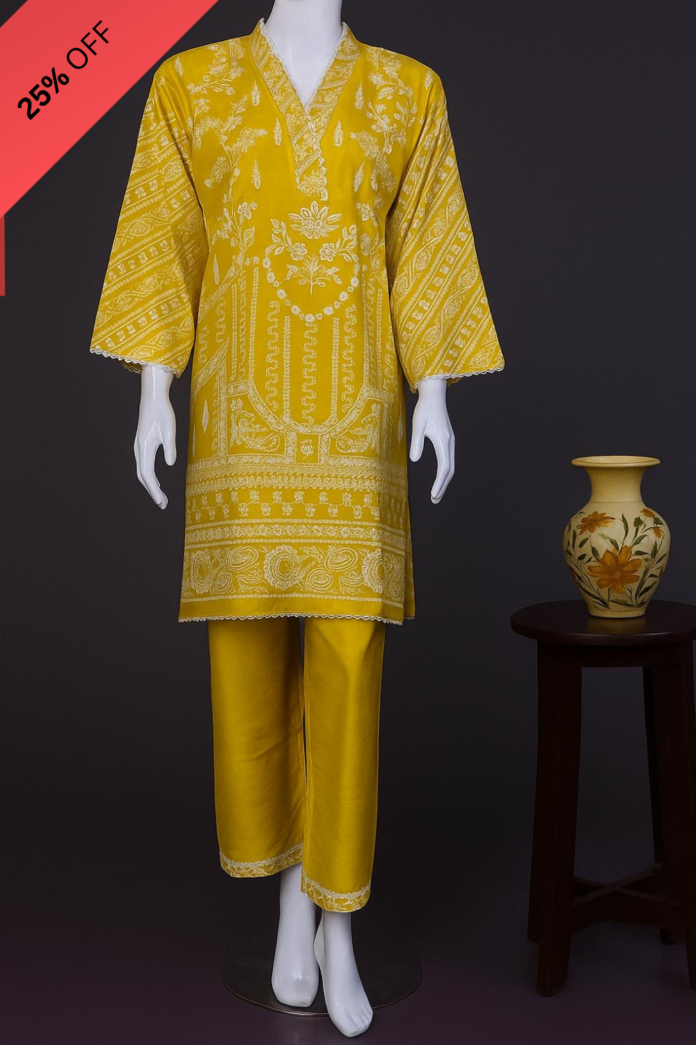 Golden Radiance – Printed Kurta Set