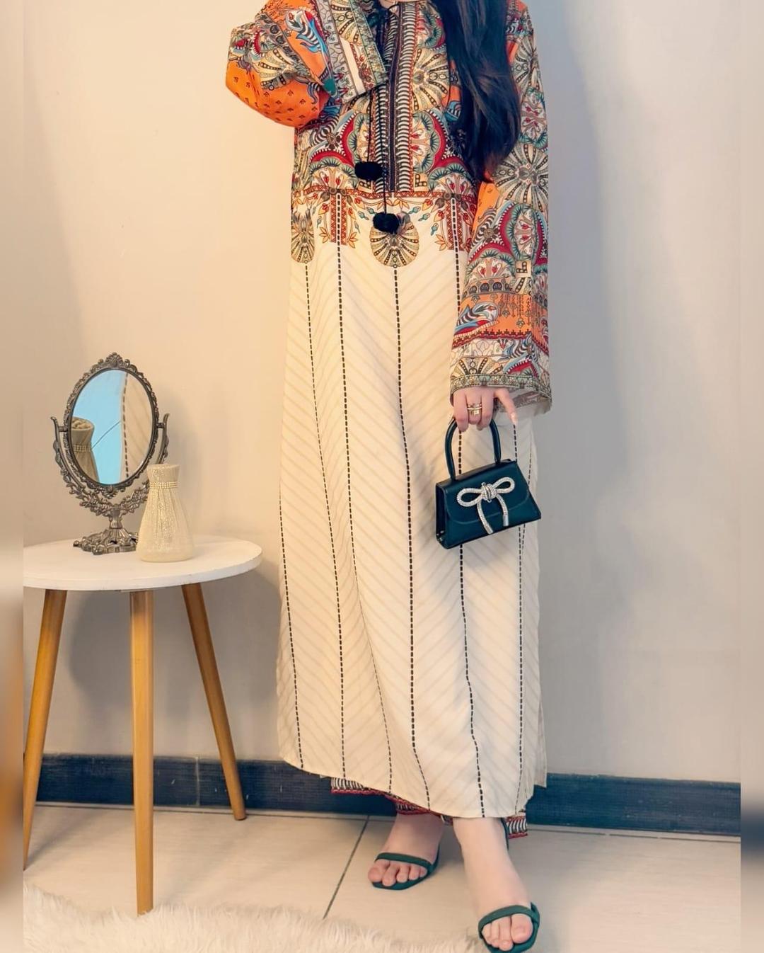 Stylish Women's Stitched Printed Shirt And Trouser Set - 2 Pcs