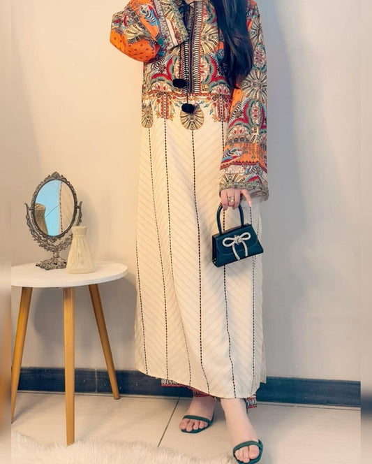 Stylish Women's Stitched Printed Shirt And Trouser Set - 2 Pcs
