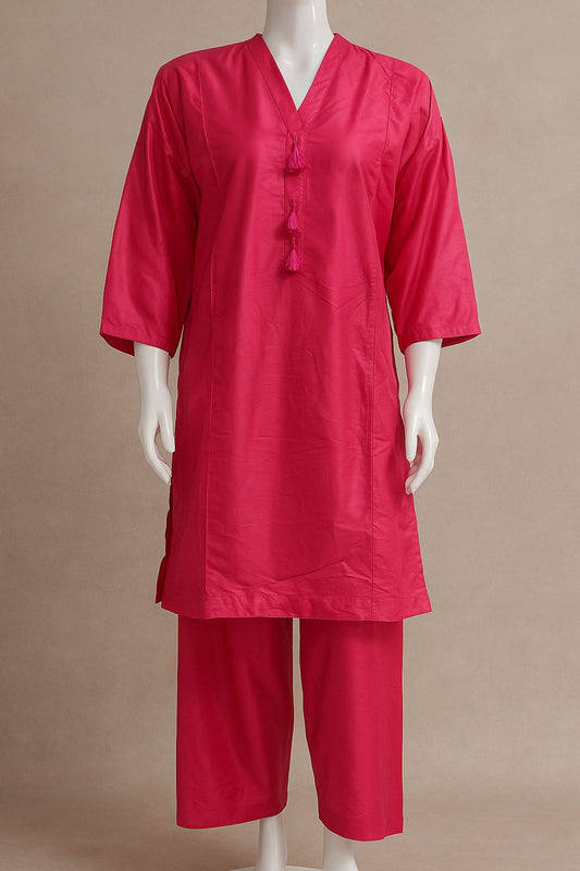 Crimson Charm – Tassel Kurta Set
